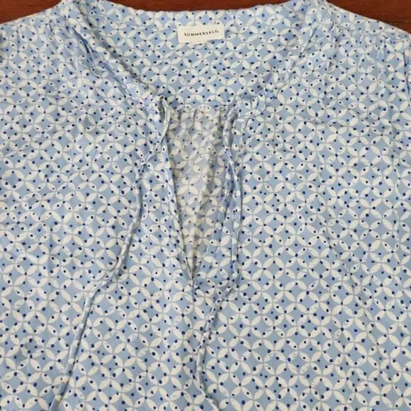 Summersalt Easy Breezy Eco Voile Tunic Dress Cover-Up in Summer Mosaic, Size XL - Picture 4 of 9